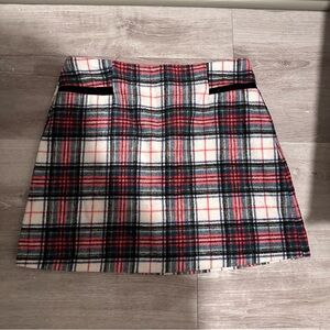 Copper Key Plaid Mini Skirt - Red, White, Black